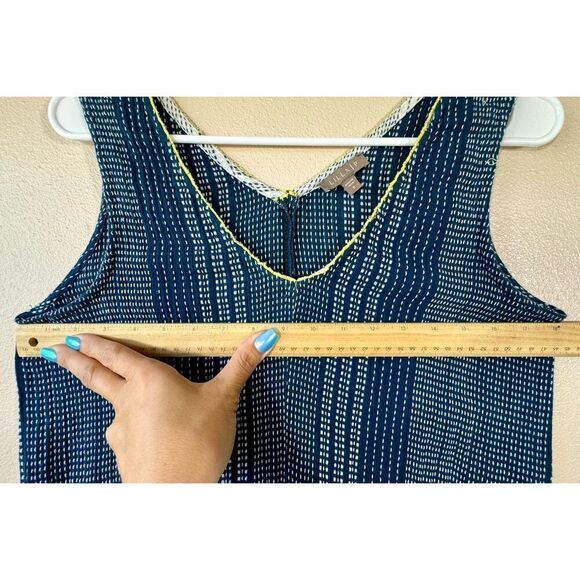 Lilla P V-Neck Peplum Summertime Soft Cotton Dark & Light Blue Mini Dress Small - Picture 8 of 9